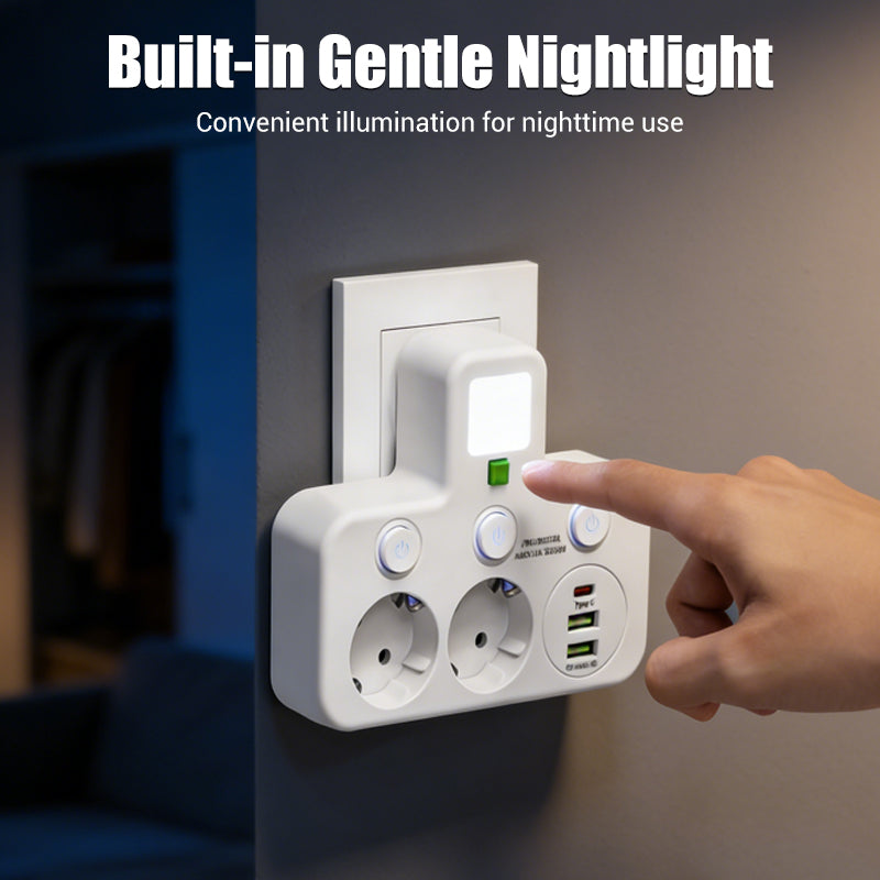 🥳2026 HOT SALE🥳💞50K+ SOLD!❤️📱🔌 Your Home‘s Safety Guardian! Smart Strip with Overload Protection & Child Lock – 50% OFF! ⚡🏠