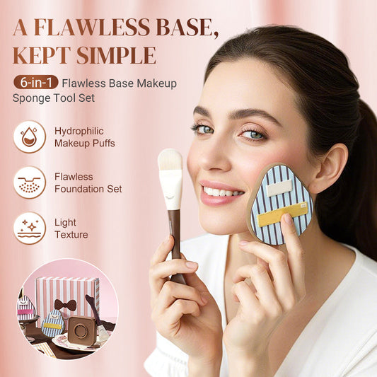 🥳2026 HOT SALE🥳💞50K+ SOLD!🔍🧽 Pro Kit, All You Need! 6-in-1 Makeup Sponge Set for Flawless Base 50% OFF💼✨