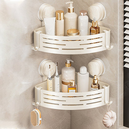 🥳2026 HOT SALE🥳💞50K+ SOLD!🛁 Conquer Tight Corners! No-Drill Triangle Basket Suction Cup Mounted, Strong Hold, Your Space Magician🧽