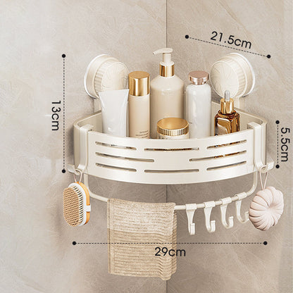 🥳2026 HOT SALE🥳💞50K+ SOLD!🛁 Conquer Tight Corners! No-Drill Triangle Basket Suction Cup Mounted, Strong Hold, Your Space Magician🧽