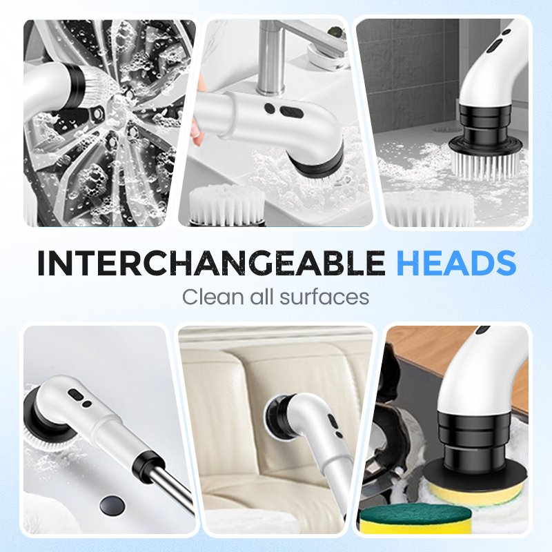🥳2026 HOT SALE🥳💞50K+ SOLD!🚿🧽 50% OFF! Multi‑Function Electric Brush – IPX7 waterproof, dual speed. Interchangeable heads. Effortless grime removal. 🛡️⚡
