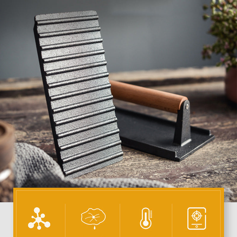 🥳2026 HOT SALE🥳💞50K+ SOLD! 🥩🔥 50% OFF! Cast Iron Steak Press – even heat distribution for perfectly cooked steak & burgers every time. Restaurant-quality grill marks at home – no more takeaway bills! 🍔✨