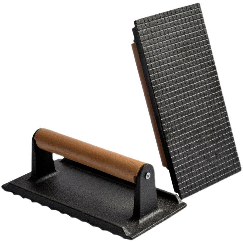 🥳2026 HOT SALE🥳💞50K+ SOLD! 🥩🔥 50% OFF! Cast Iron Steak Press – even heat distribution for perfectly cooked steak & burgers every time. Restaurant-quality grill marks at home – no more takeaway bills! 🍔✨