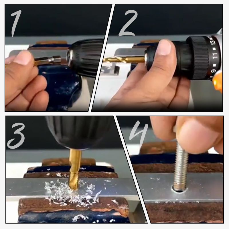 🥳2026 HOT SALE🥳💞50K+ SOLD!🏆🔩 Your Complete Tapping Solution – 6PCS Set! Multipurpose Spiral Taps for Metal & Wood. 🛠️📦