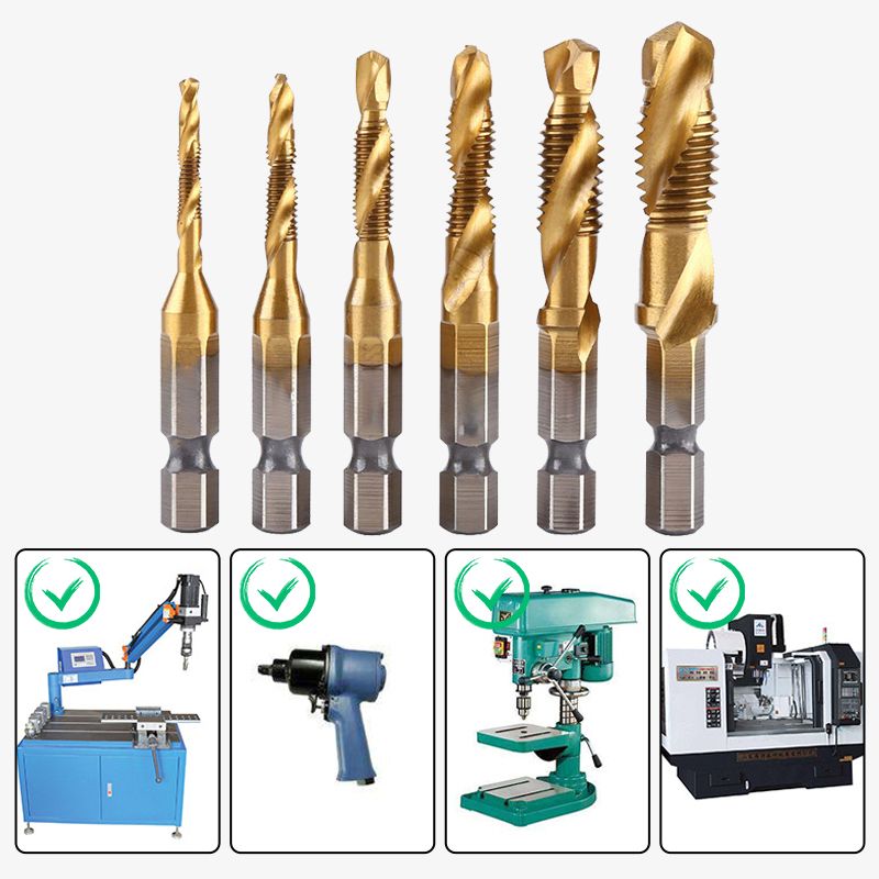 🥳2026 HOT SALE🥳💞50K+ SOLD!🏆🔩 Your Complete Tapping Solution – 6PCS Set! Multipurpose Spiral Taps for Metal & Wood. 🛠️📦
