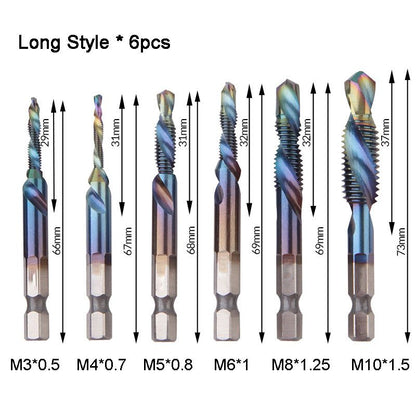🥳2026 HOT SALE🥳💞50K+ SOLD!🏆🔩 Your Complete Tapping Solution – 6PCS Set! Multipurpose Spiral Taps for Metal & Wood. 🛠️📦