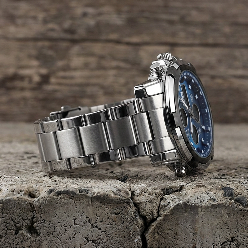 🥳2026 HOT SALE🥳💞50K+ SOLD!💥💎✨ 50% OFF! Waterproof Analog‑Digital Watch – Date, day & second time zone. Stainless steel strap, shock‑resistant. Practical & durable for daily wear. ⌚💪