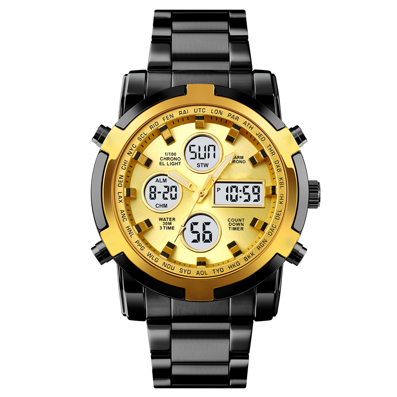 🥳2026 HOT SALE🥳💞50K+ SOLD!💥💎✨ 50% OFF! Waterproof Analog‑Digital Watch – Date, day & second time zone. Stainless steel strap, shock‑resistant. Practical & durable for daily wear. ⌚💪