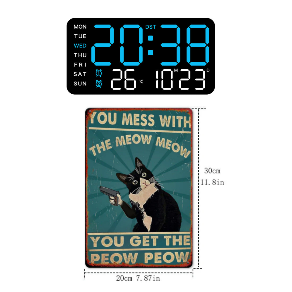 🥳2026 HOT SALE🥳💞50K+ SOLD!💥🕒 ❤️Crystal Clear Time, Modern Nordic Style. Large LED Digital Wall Clock – 50% OFF! 🏠🌟