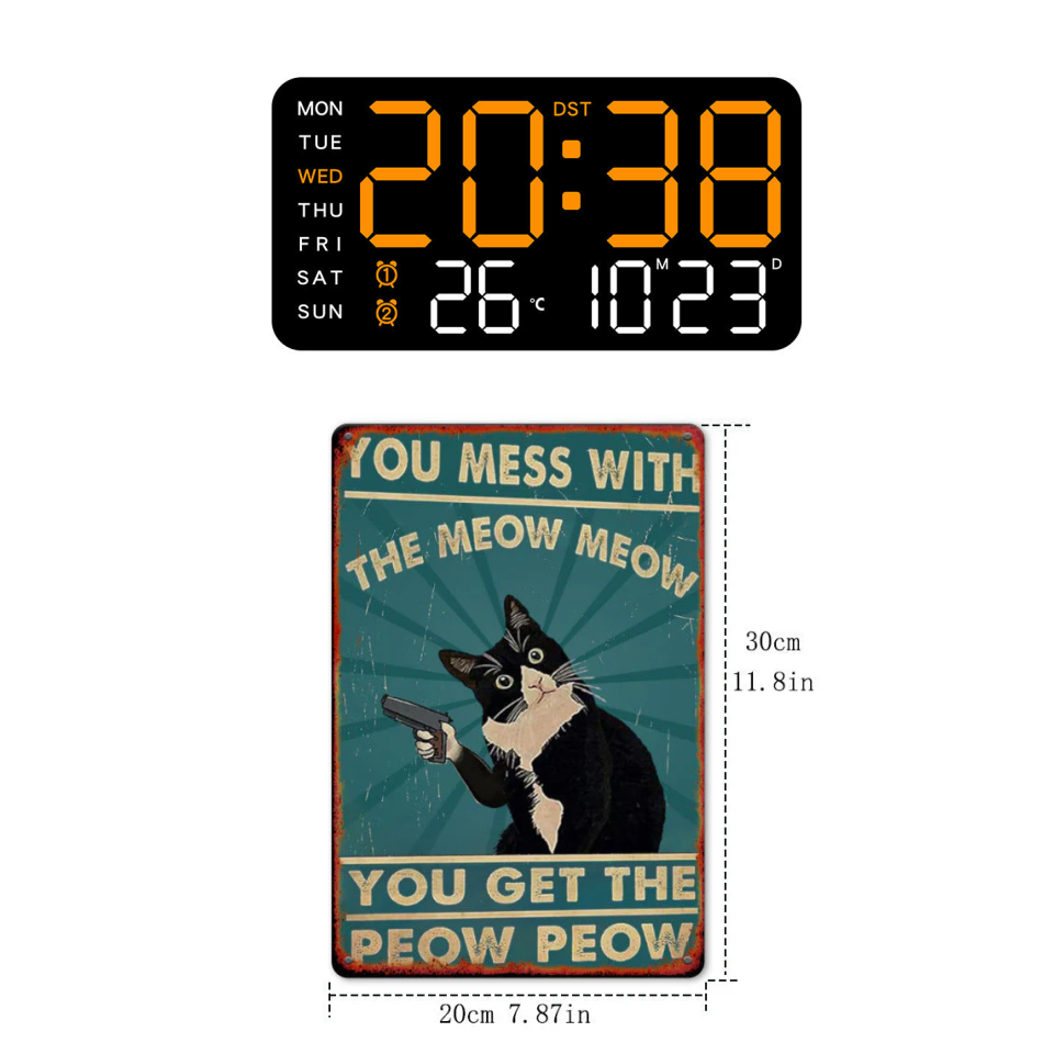 🥳2026 HOT SALE🥳💞50K+ SOLD!💥🕒 ❤️Crystal Clear Time, Modern Nordic Style. Large LED Digital Wall Clock – 50% OFF! 🏠🌟