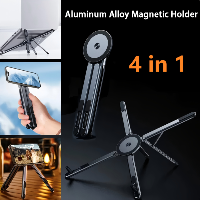 🥳2026 HOT SALE🥳💞50K+ SOLD!🏡🧲 Snap, Charge, Adjust Freely. 4-in-1 Magnetic Stand for Phones, Watches & More. 🔋📱🔄