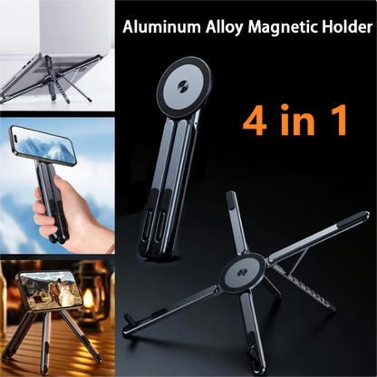 🥳2026 HOT SALE🥳💞50K+ SOLD!🏡🧲 Snap, Charge, Adjust Freely. 4-in-1 Magnetic Stand for Phones, Watches & More. 🔋📱🔄