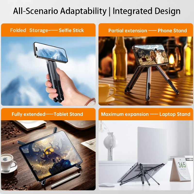 🥳2026 HOT SALE🥳💞50K+ SOLD!🏡🧲 Snap, Charge, Adjust Freely. 4-in-1 Magnetic Stand for Phones, Watches & More. 🔋📱🔄