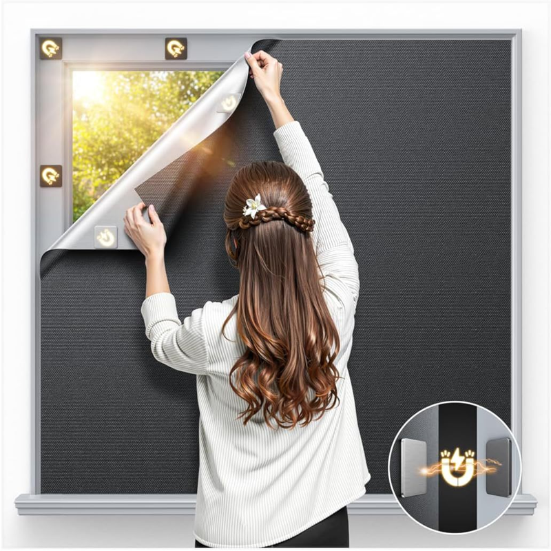 🥳2026 HOT SALE🥳💞50K+ SOLD!🌙😴 50% OFF! Magnetic Blackout Curtain – 100% blackout, easy magnetic install. No tools, no drilling. Reusable & portable. Sleep tight! 🛌✨