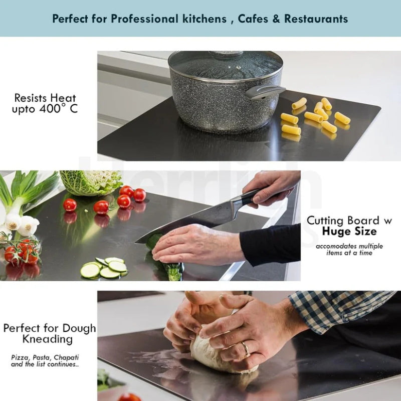🥳2026 HOT SALE🥳💞50K+ SOLD!🔪💧 50% OFF! Stainless Steel Cutting Board – Resists rust, scratches & bacteria. Easy to wipe, stays like new. Perfect for daily meal prep. 🥩🍽️