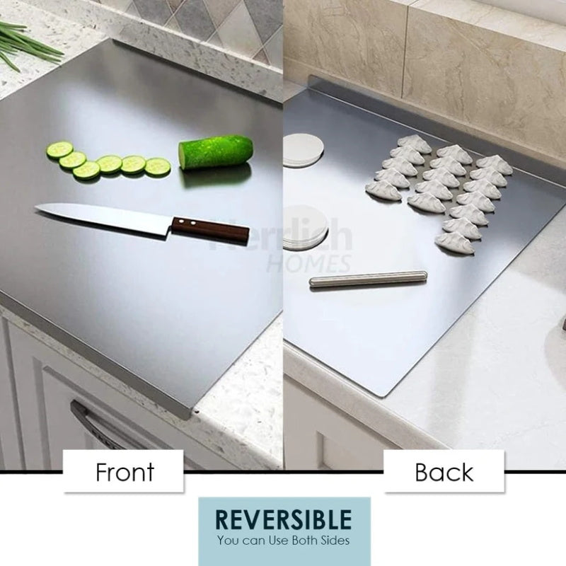 🥳2026 HOT SALE🥳💞50K+ SOLD!🔪💧 50% OFF! Stainless Steel Cutting Board – Resists rust, scratches & bacteria. Easy to wipe, stays like new. Perfect for daily meal prep. 🥩🍽️