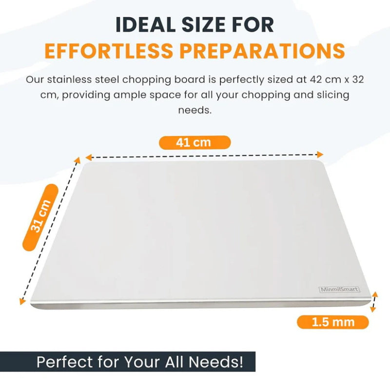 🥳2026 HOT SALE🥳💞50K+ SOLD!🔪💧 50% OFF! Stainless Steel Cutting Board – Resists rust, scratches & bacteria. Easy to wipe, stays like new. Perfect for daily meal prep. 🥩🍽️