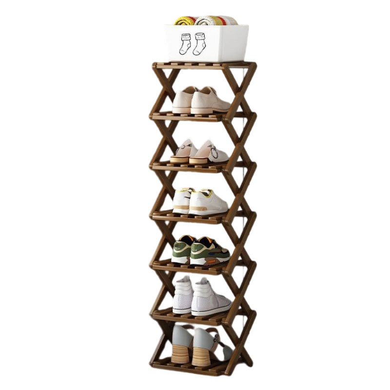 🥳2026 HOT SALE🥳💞50K+ SOLD! 🚪🧤 LIMITED-TIME 50% OFF! Foldable Bamboo Shoe Rack – tool-free 5-second setup, 2-10 tiers, folds flat. Sturdy, multi-use & keeps entryway tidy! ✨✅
