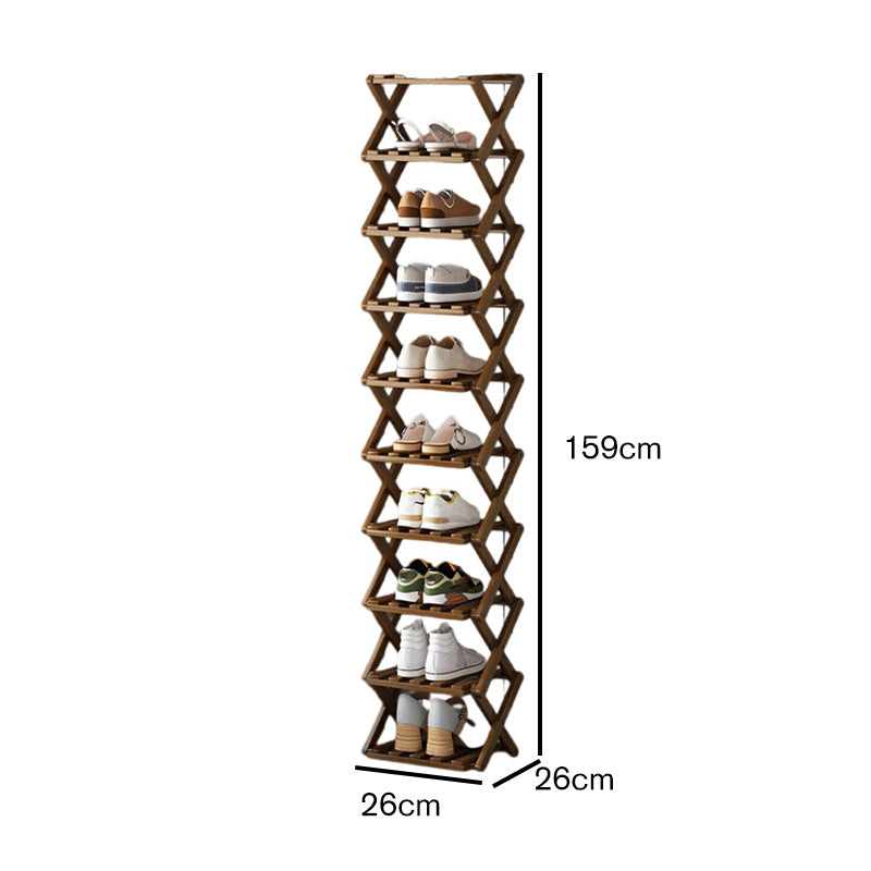 🥳2026 HOT SALE🥳💞50K+ SOLD! 🚪🧤 LIMITED-TIME 50% OFF! Foldable Bamboo Shoe Rack – tool-free 5-second setup, 2-10 tiers, folds flat. Sturdy, multi-use & keeps entryway tidy! ✨✅