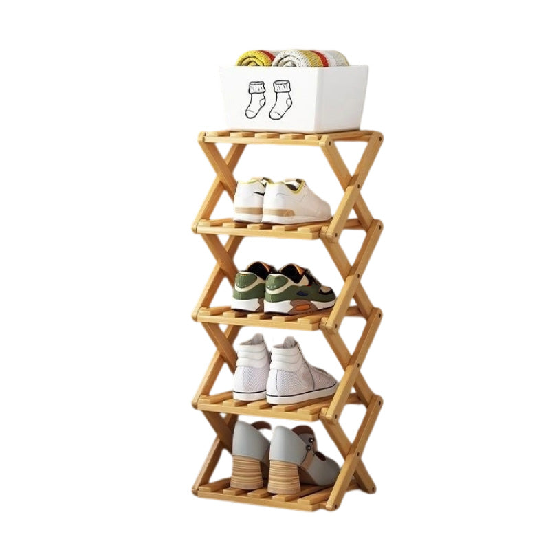 🥳2026 HOT SALE🥳💞50K+ SOLD! 🚪🧤 LIMITED-TIME 50% OFF! Foldable Bamboo Shoe Rack – tool-free 5-second setup, 2-10 tiers, folds flat. Sturdy, multi-use & keeps entryway tidy! ✨✅