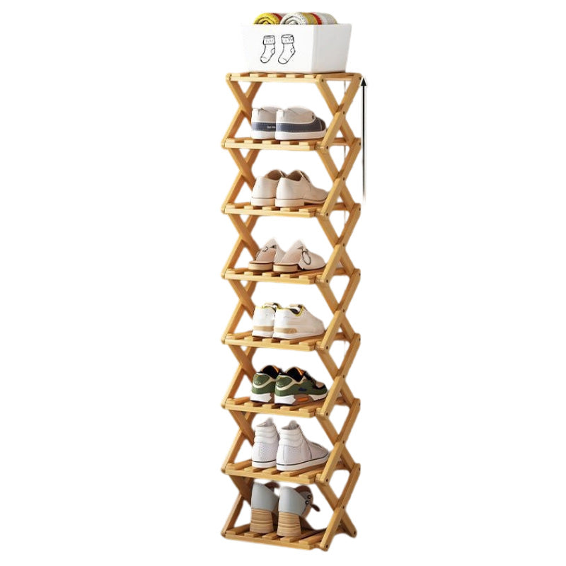 🥳2026 HOT SALE🥳💞50K+ SOLD! 🚪🧤 LIMITED-TIME 50% OFF! Foldable Bamboo Shoe Rack – tool-free 5-second setup, 2-10 tiers, folds flat. Sturdy, multi-use & keeps entryway tidy! ✨✅