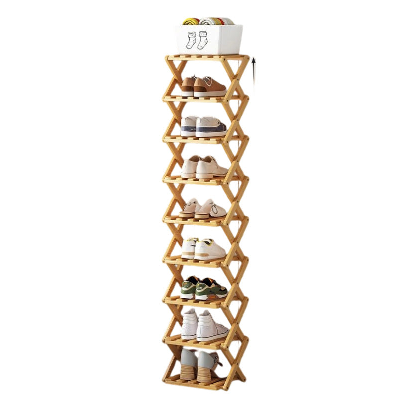 🥳2026 HOT SALE🥳💞50K+ SOLD! 🚪🧤 LIMITED-TIME 50% OFF! Foldable Bamboo Shoe Rack – tool-free 5-second setup, 2-10 tiers, folds flat. Sturdy, multi-use & keeps entryway tidy! ✨✅