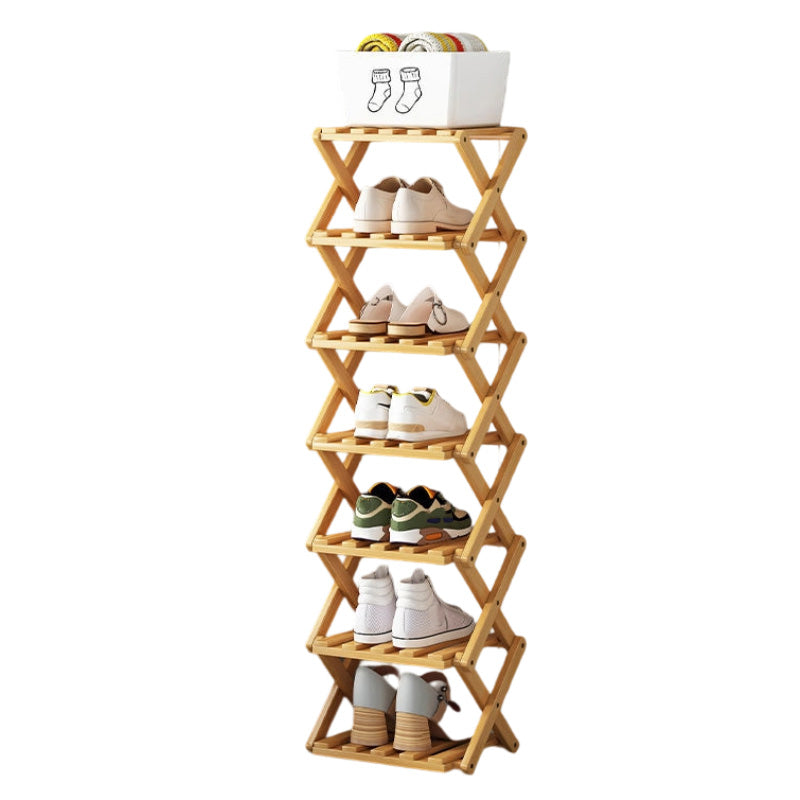 🥳2026 HOT SALE🥳💞50K+ SOLD! 🚪🧤 LIMITED-TIME 50% OFF! Foldable Bamboo Shoe Rack – tool-free 5-second setup, 2-10 tiers, folds flat. Sturdy, multi-use & keeps entryway tidy! ✨✅