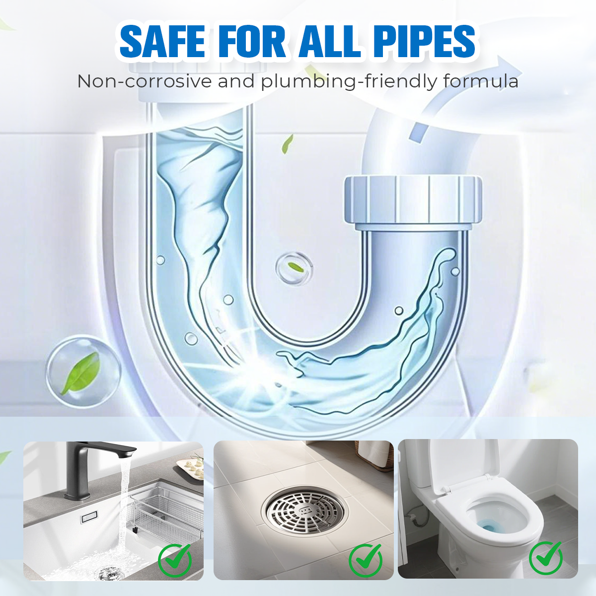 🥳2026 HOT SALE🥳💞50K+ SOLD! 🛡️💧 50% OFF! Kitchen Pipe Dredging Agent – Safe for all pipes, tough on clogs. Eliminates soap scum & food residue – keeps drains fresh & clear! 🌟✅