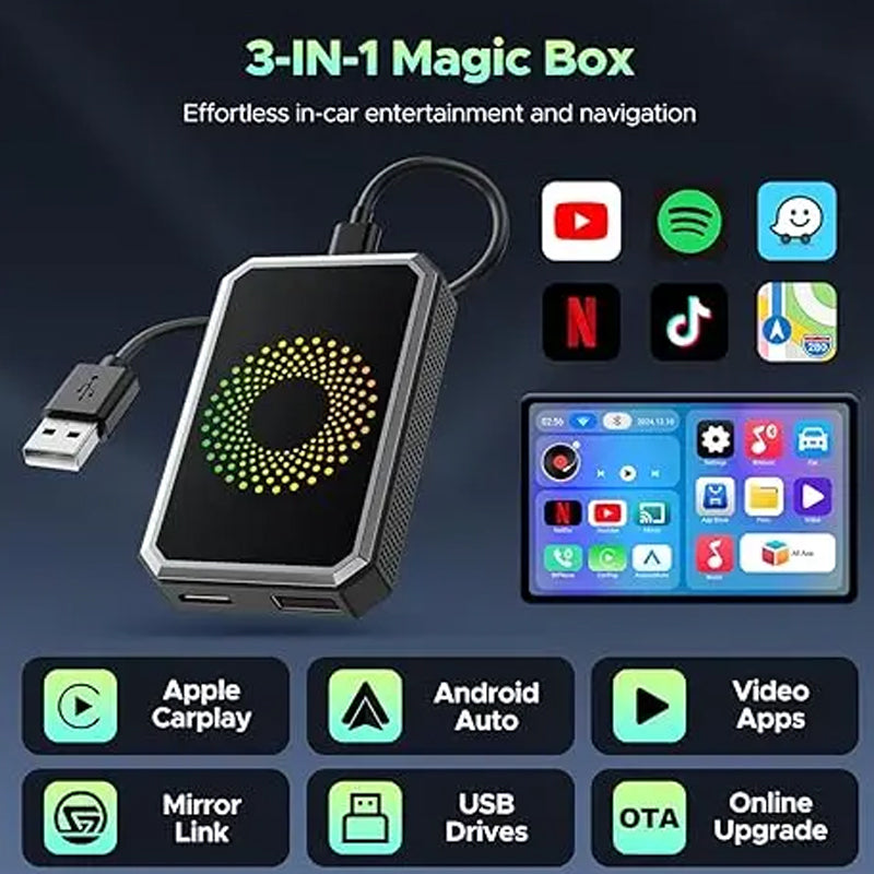 🥳2026 HOT SALE🥳💞50K+ SOLD!🧭🎬 Turn Every Journey into a 4K Cinema. Mini Wireless Display Adapter， Immersive Wireless Entertainment for All Passengers. 📱🚗