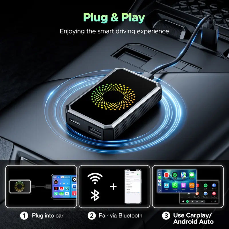 🥳2026 HOT SALE🥳💞50K+ SOLD!🧭🎬 Turn Every Journey into a 4K Cinema. Mini Wireless Display Adapter， Immersive Wireless Entertainment for All Passengers. 📱🚗