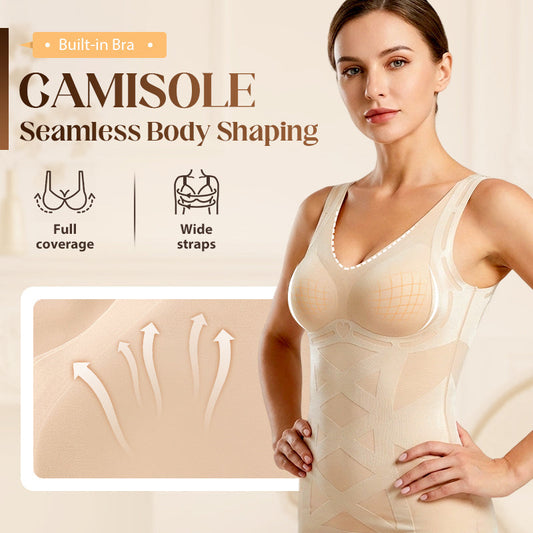 🥳2026 HOT SALE🥳💞50K+ SOLD!🩱💚 50% OFF! Seamless Camisole with Bra – X‑shape waist cinching, angel wing back support. Lightweight & smooth. Your daily confidence layer. 👗✨