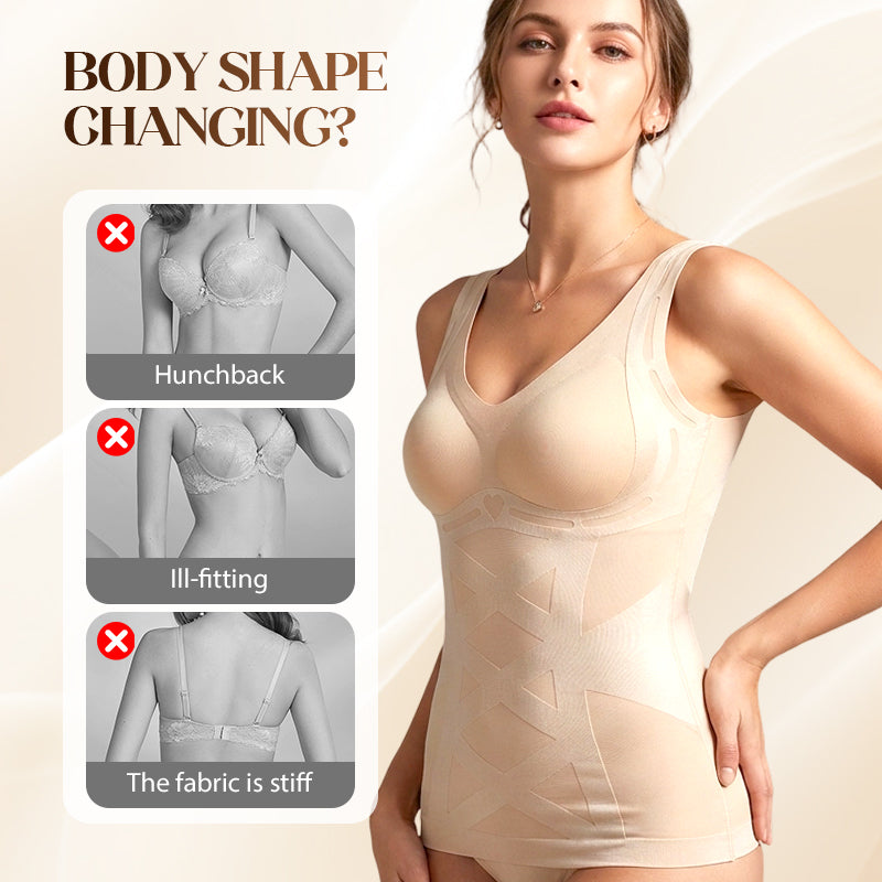 🥳2026 HOT SALE🥳💞50K+ SOLD!🩱💚 50% OFF! Seamless Camisole with Bra – X‑shape waist cinching, angel wing back support. Lightweight & smooth. Your daily confidence layer. 👗✨