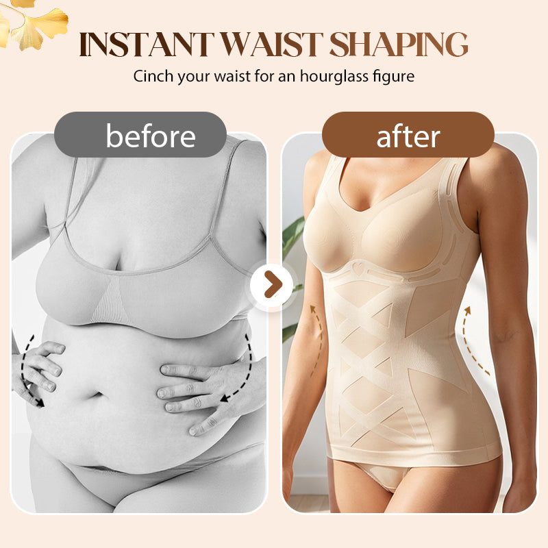 🥳2026 HOT SALE🥳💞50K+ SOLD!🩱💚 50% OFF! Seamless Camisole with Bra – X‑shape waist cinching, angel wing back support. Lightweight & smooth. Your daily confidence layer. 👗✨