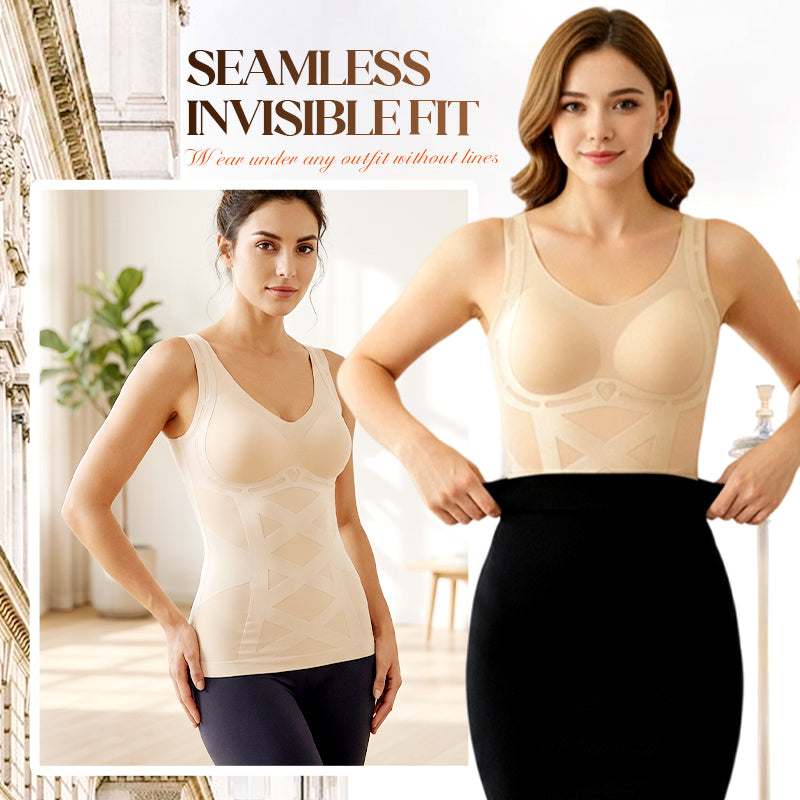 🥳2026 HOT SALE🥳💞50K+ SOLD!🩱💚 50% OFF! Seamless Camisole with Bra – X‑shape waist cinching, angel wing back support. Lightweight & smooth. Your daily confidence layer. 👗✨