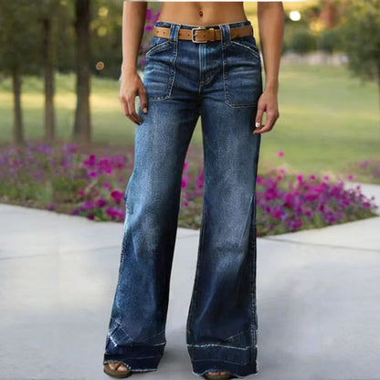🥳2026 HOT SALE🥳💞50K+ SOLD!👵💥 50% OFF! Women's Retro Flare Jeans – Soft stretch denim, no tight waist! Deep pockets hold phone & specs. Flattering flare, easy pull-on style. Your new everyday favourite. 👖🌸