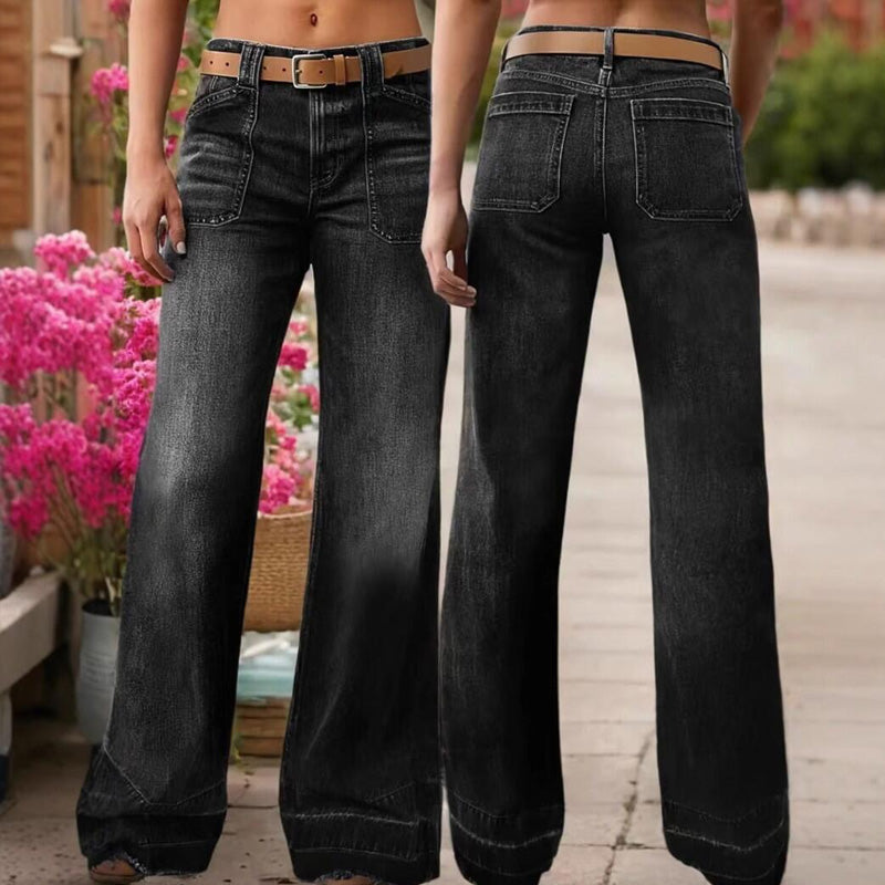 🥳2026 HOT SALE🥳💞50K+ SOLD!👵💥 50% OFF! Women's Retro Flare Jeans – Soft stretch denim, no tight waist! Deep pockets hold phone & specs. Flattering flare, easy pull-on style. Your new everyday favourite. 👖🌸