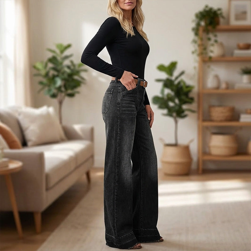 🥳2026 HOT SALE🥳💞50K+ SOLD!👵💥 50% OFF! Women's Retro Flare Jeans – Soft stretch denim, no tight waist! Deep pockets hold phone & specs. Flattering flare, easy pull-on style. Your new everyday favourite. 👖🌸