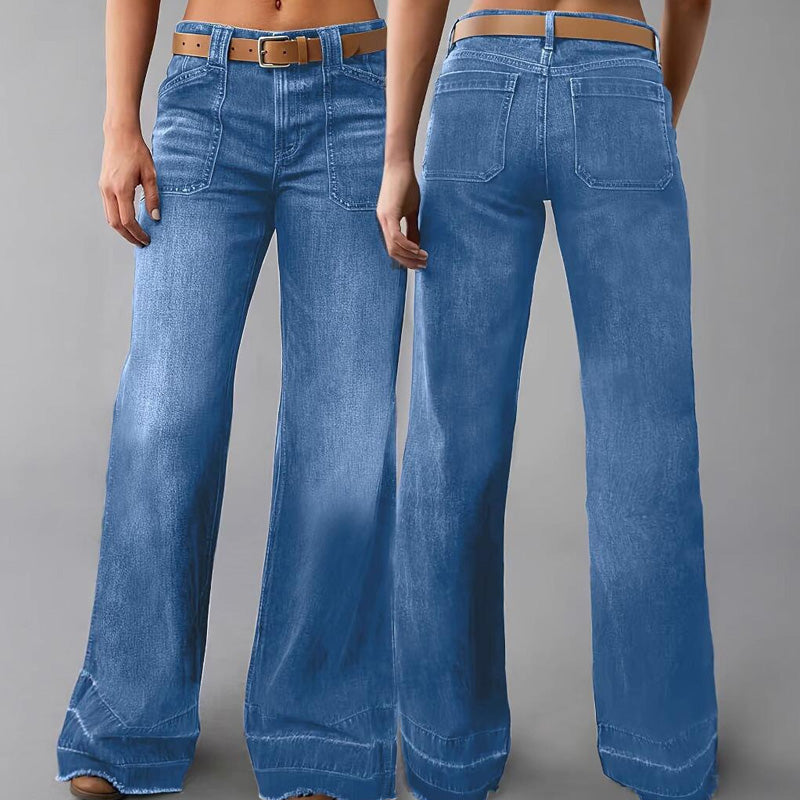 🥳2026 HOT SALE🥳💞50K+ SOLD!👵💥 50% OFF! Women's Retro Flare Jeans – Soft stretch denim, no tight waist! Deep pockets hold phone & specs. Flattering flare, easy pull-on style. Your new everyday favourite. 👖🌸