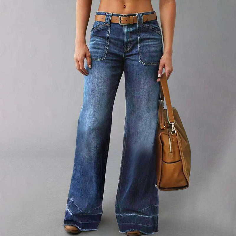 🥳2026 HOT SALE🥳💞50K+ SOLD!👵💥 50% OFF! Women's Retro Flare Jeans – Soft stretch denim, no tight waist! Deep pockets hold phone & specs. Flattering flare, easy pull-on style. Your new everyday favourite. 👖🌸