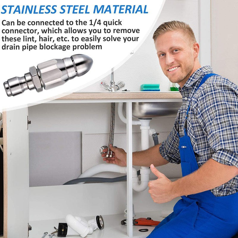 🥳2026 HOT SALE🥳💞50K+ SOLD!🏠🌊 From Home to Industry – One Nozzle Handles All. Versatile Pipe Cleaner – Buy More, Get More Free! 🎁🔩