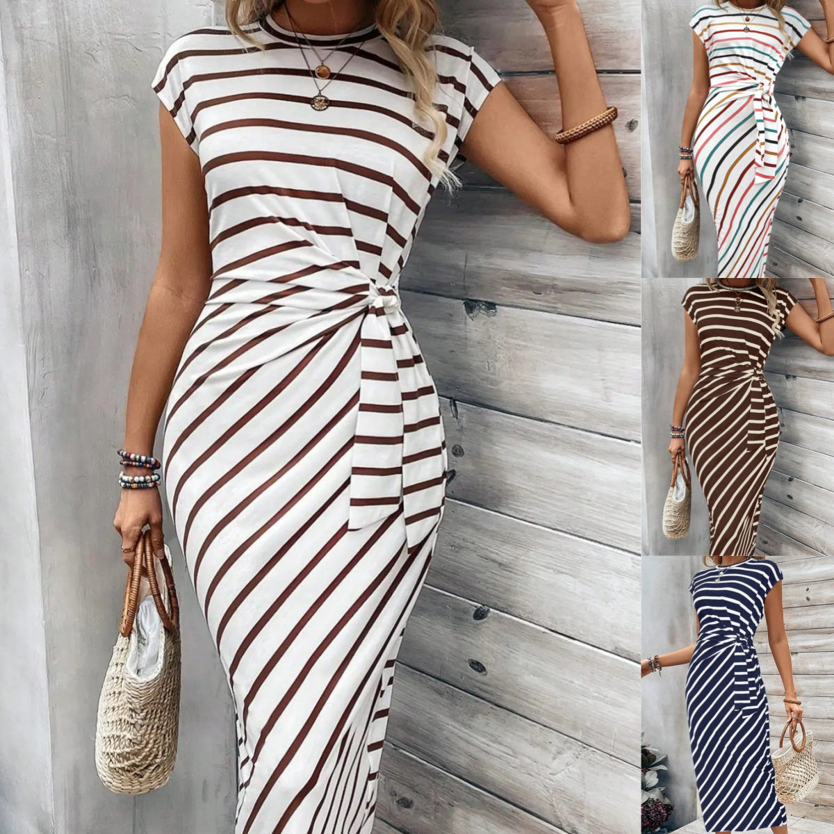 🥳2026 HOT SALE🥳💞50K+ SOLD!👵🌸 50% OFF! Women's Knot Bodycon Dress – Leopard print, tummy-flattering knot. Comfy & chic for parties or date nights. Feel gorgeous. ✨🌹