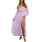 🥳2026 HOT SALE🥳💞50K+ SOLD!👵 🕊️50% OFF! Women's Off-Shoulder High-Waist Dress – Elegant & comfortable! Gentle support stays in place, flattering high waist. Perfect for summer gatherings or holidays. 🌸☀️