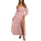 🥳2026 HOT SALE🥳💞50K+ SOLD!👵 🕊️50% OFF! Women's Off-Shoulder High-Waist Dress – Elegant & comfortable! Gentle support stays in place, flattering high waist. Perfect for summer gatherings or holidays. 🌸☀️
