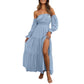 🥳2026 HOT SALE🥳💞50K+ SOLD!👵 🕊️50% OFF! Women's Off-Shoulder High-Waist Dress – Elegant & comfortable! Gentle support stays in place, flattering high waist. Perfect for summer gatherings or holidays. 🌸☀️