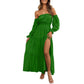 🥳2026 HOT SALE🥳💞50K+ SOLD!👵 🕊️50% OFF! Women's Off-Shoulder High-Waist Dress – Elegant & comfortable! Gentle support stays in place, flattering high waist. Perfect for summer gatherings or holidays. 🌸☀️