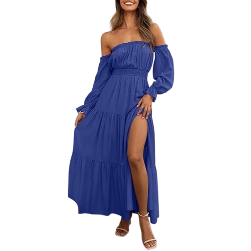 🥳2026 HOT SALE🥳💞50K+ SOLD!👵 🕊️50% OFF! Women's Off-Shoulder High-Waist Dress – Elegant & comfortable! Gentle support stays in place, flattering high waist. Perfect for summer gatherings or holidays. 🌸☀️
