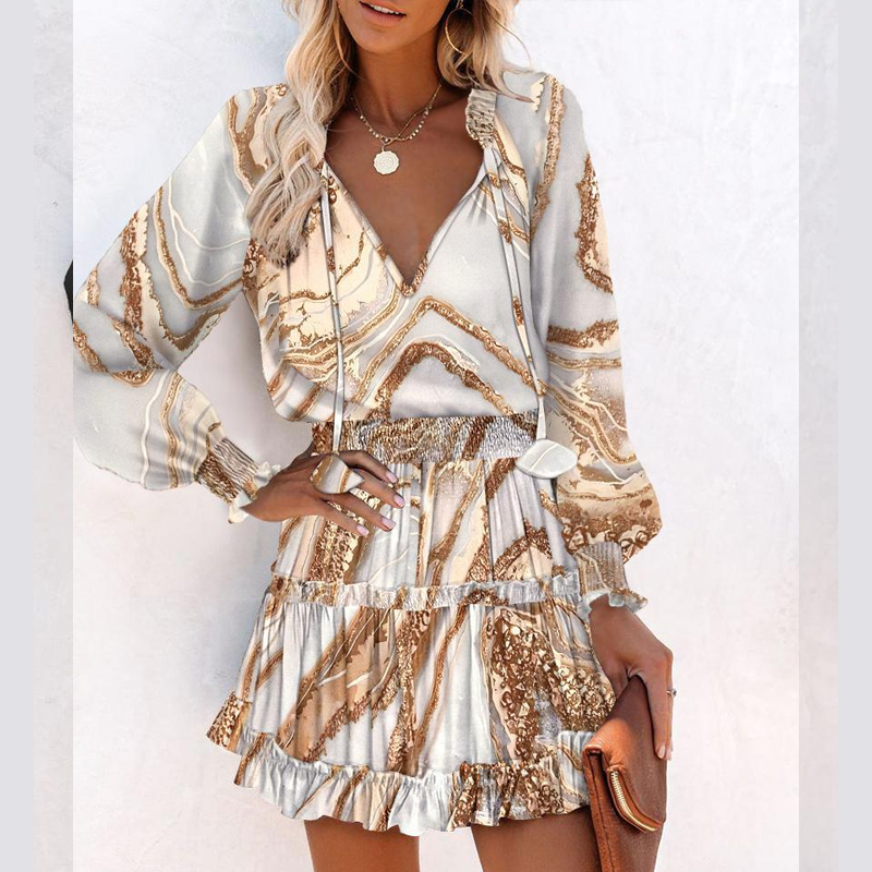 🥳2026 HOT SALE🥳💞50K+ SOLD!🌹👗 50% OFF! V-Neck Ruffle Hem Mini Dress – Soft long sleeves, flattering V-neck. Playful ruffle hem adds charm. Perfect for dinners or date nights. 🕊️✨