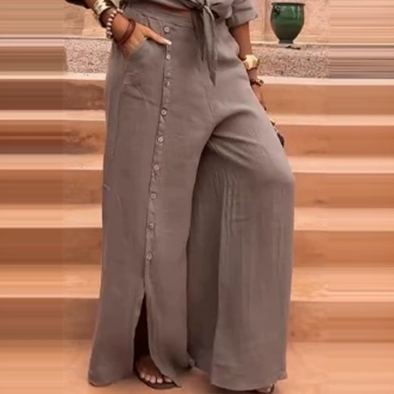 🥳2026 HOT SALE🥳💞50K+ SOLD!👗💕 40% OFF! Women’s Deep V-Neck 2-Piece Set – Elegant cut, relaxed-fit pants. Lightweight & breathable. Brown & green, sizes S-3XL. Effortless style for any occasion. 🌸✨