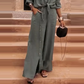 🥳2026 HOT SALE🥳💞50K+ SOLD!👗💕 40% OFF! Women’s Deep V-Neck 2-Piece Set – Elegant cut, relaxed-fit pants. Lightweight & breathable. Brown & green, sizes S-3XL. Effortless style for any occasion. 🌸✨