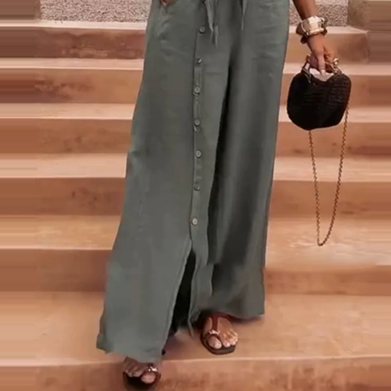 🥳2026 HOT SALE🥳💞50K+ SOLD!👗💕 40% OFF! Women’s Deep V-Neck 2-Piece Set – Elegant cut, relaxed-fit pants. Lightweight & breathable. Brown & green, sizes S-3XL. Effortless style for any occasion. 🌸✨